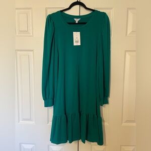 NWT Crown & Ivy Green Long Sleeve Dress in Women’s 1X